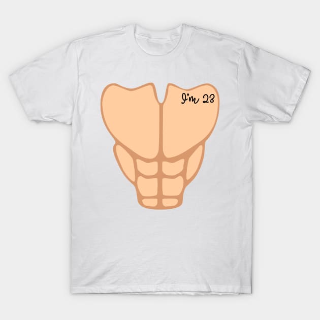 Six Pack I'm 23th Birthday Funny Men T-Shirt by macshoptee